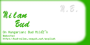 milan bud business card